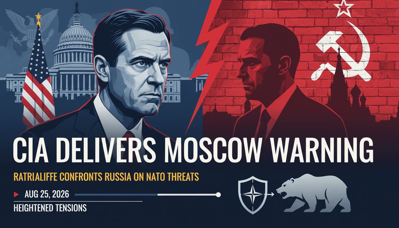 CIA Director John Ratcliffe meeting Russian officials in Moscow, emphasizing NATO security concerns.