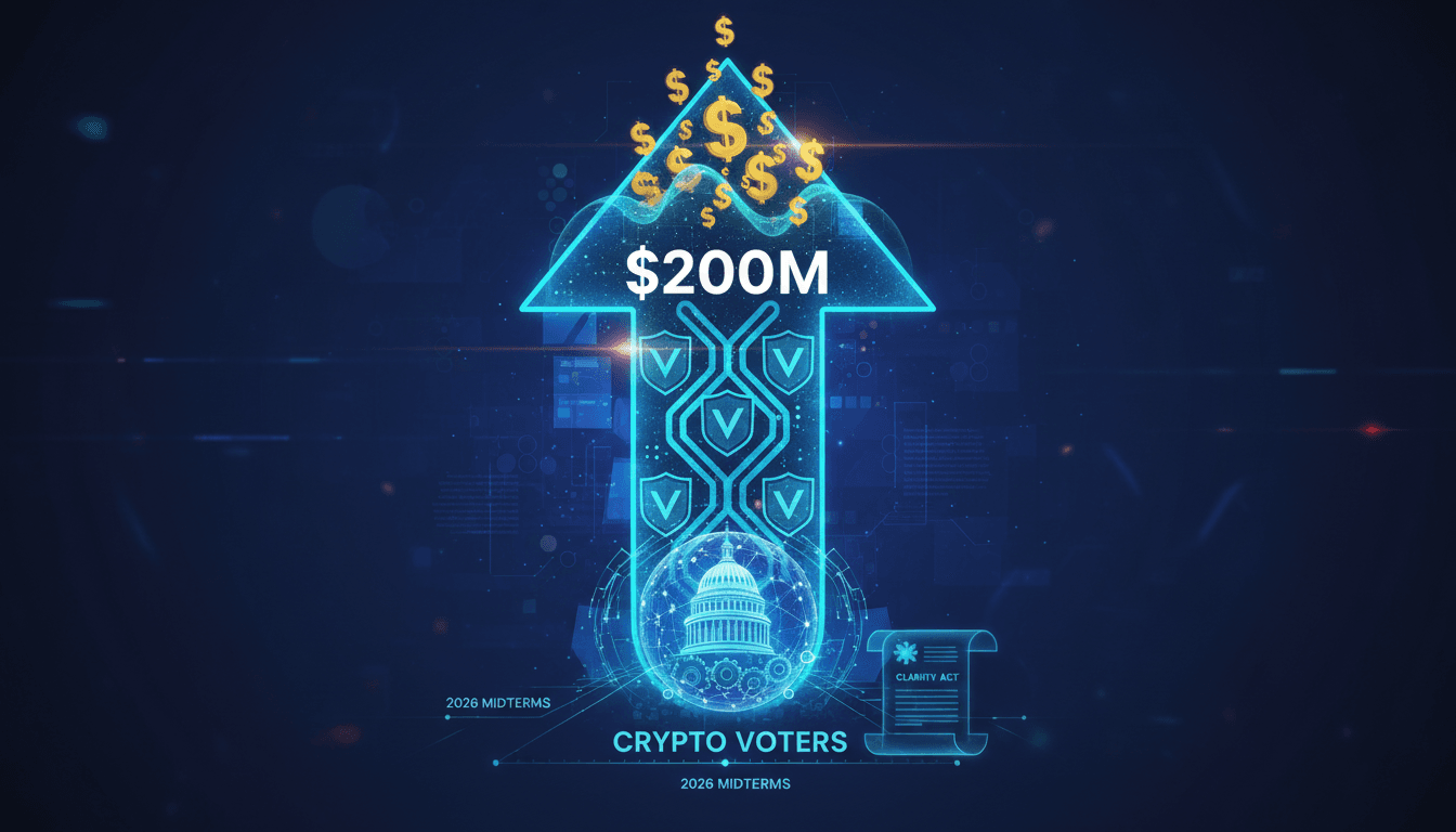A graphic showing the intersection of crypto advocacy and political influence, highlighting endorsements and spending.