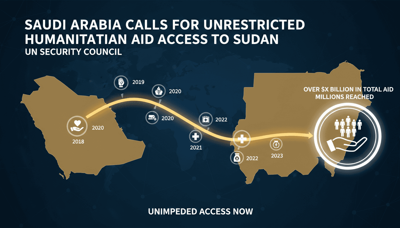 A graphic illustrating Saudi Arabia's humanitarian aid efforts in Sudan, highlighting the $3.1 billion commitment.