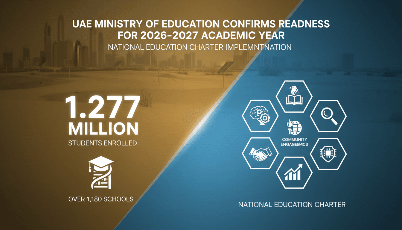 Infographic showing 1.277 million students enrolled in UAE schools for the 2026-2027 academic year.