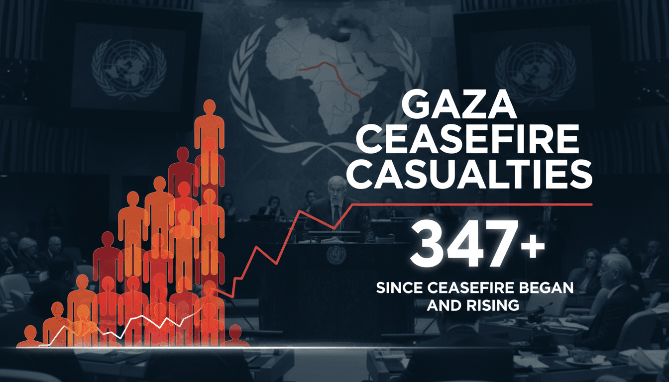 Infographic showing the rising casualties in Gaza since the ceasefire, highlighting the urgent need for resolution.