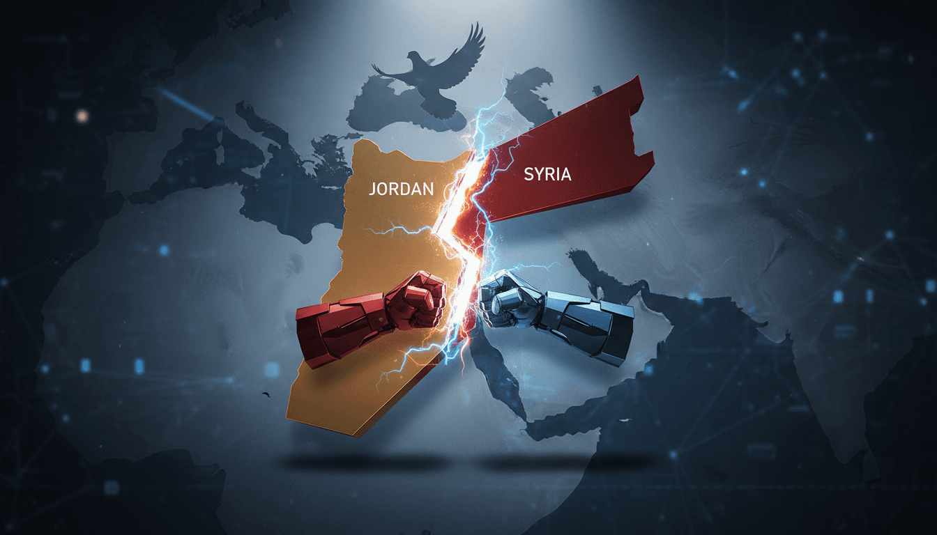 Map showing the geopolitical tensions between Jordan, Syria, and Israel following the unauthorized entry of Yisrael Katz.