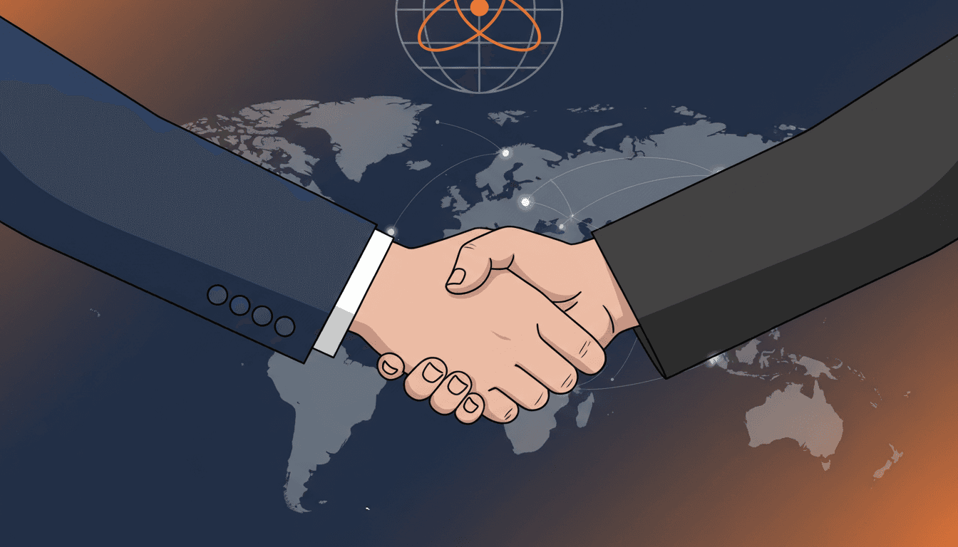 Graphic showing Trump and Kim shaking hands, representing potential diplomatic engagement.