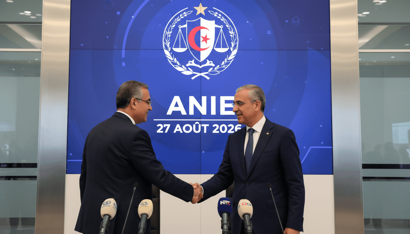 Saïd Arous during the handover ceremony as president of Algeria's Independent National Election Authority.