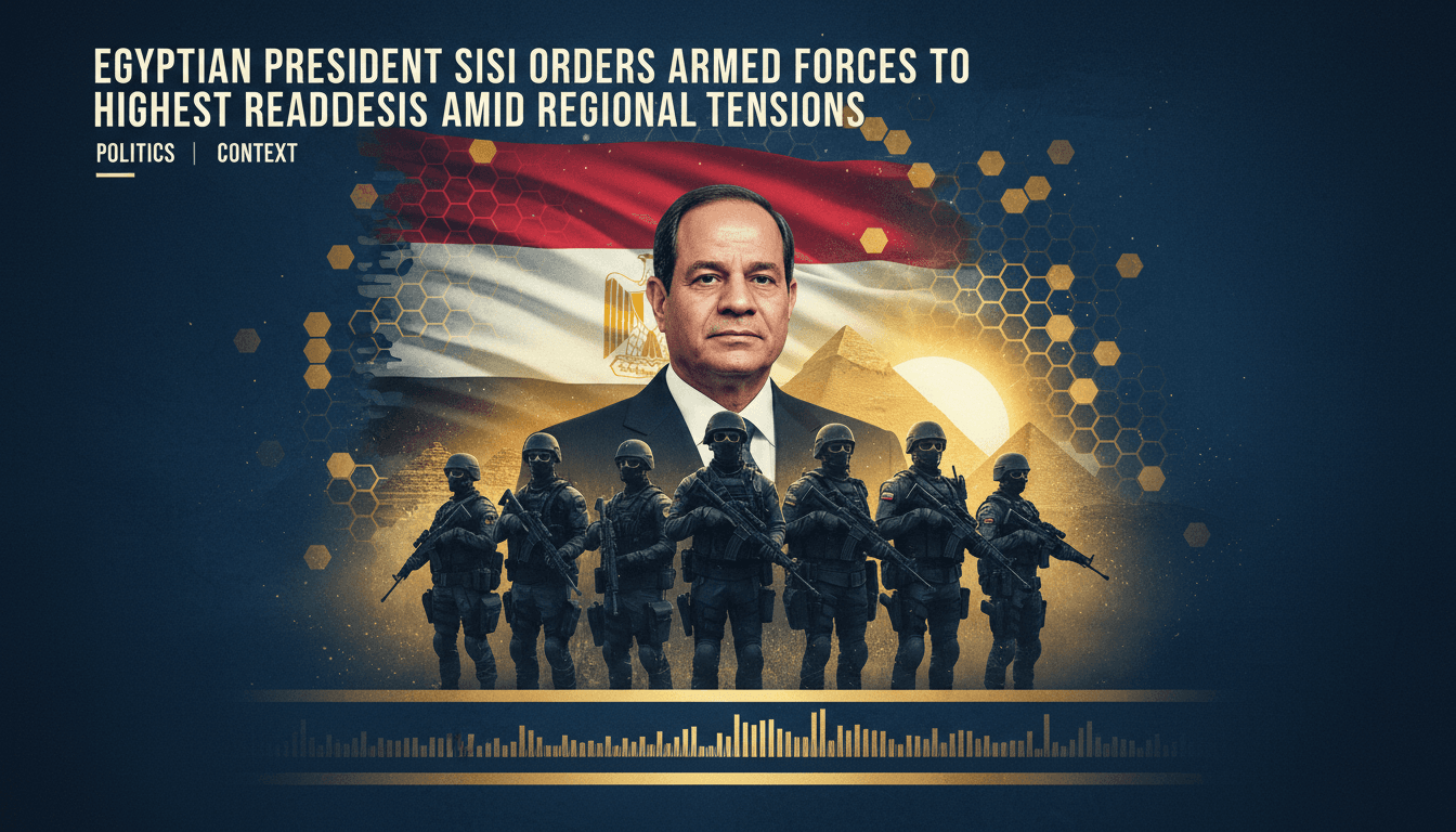 President Sisi addressing military personnel, highlighting Egypt's national security readiness.
