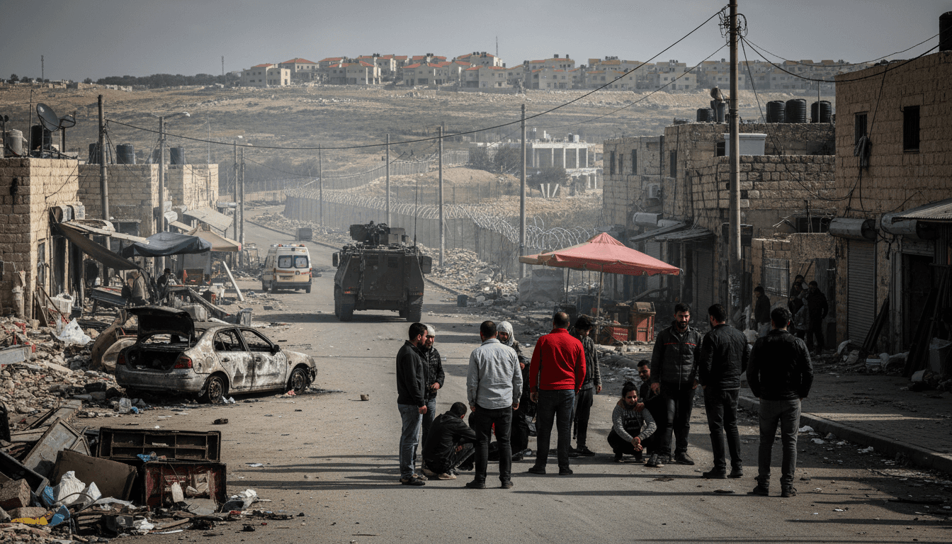 Aftermath of settler violence in the West Bank, showcasing the impact on Palestinian communities and territorial disputes.