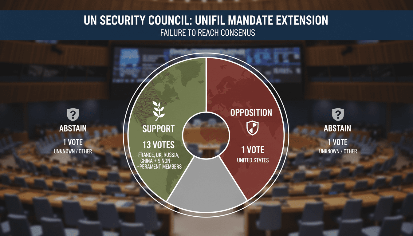 A graphic illustrating the UN Security Council's support for Lebanon's UNIFIL mandate extension request.