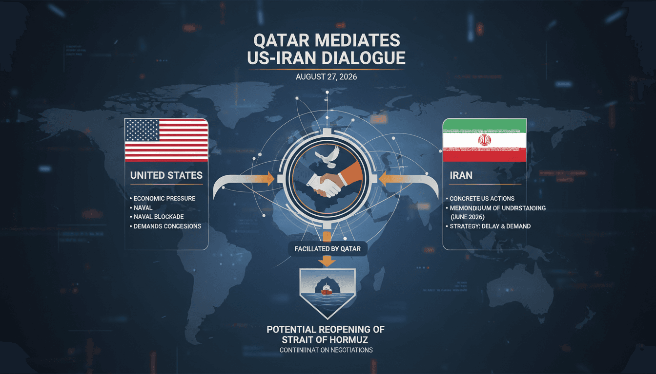 Infographic detailing the US-Iran memorandum of understanding and key diplomatic players.