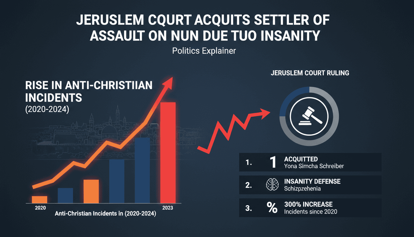 Infographic showing the rise in anti-Christian incidents in Jerusalem and details of the court ruling.