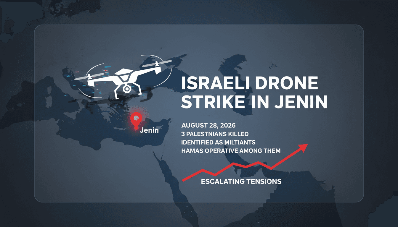 Map highlighting the location of the Israeli drone strike in Jenin, with details on the incident and its implications.
