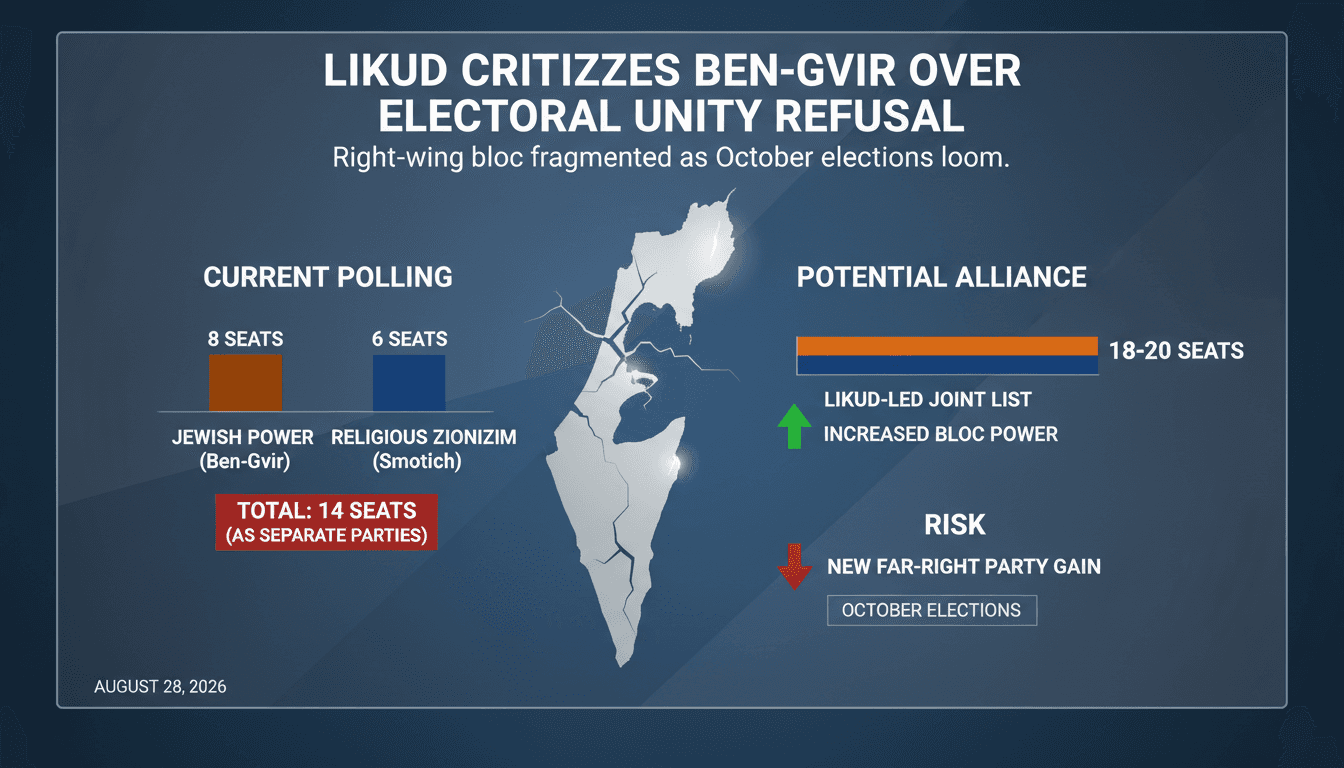 Infographic showing polling numbers for Ben-Gvir's Jewish Power party and potential electoral alliances in Israel.