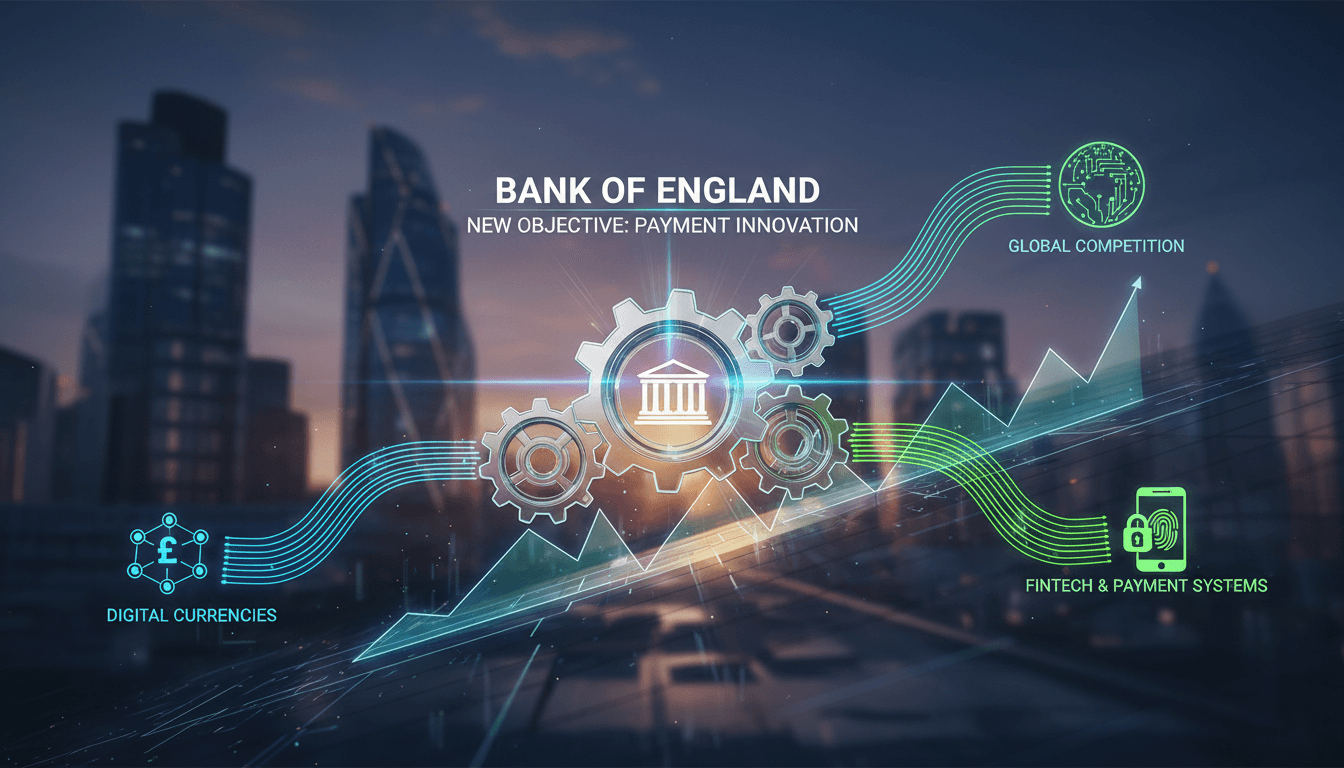 Infographic showing the UK Treasury's new objective for the Bank of England and its impact on digital payments and stablecoins.