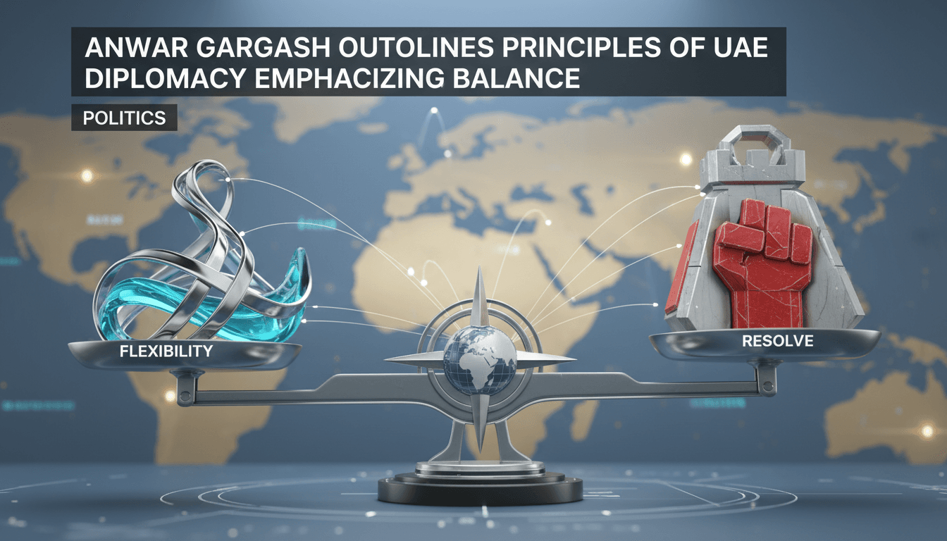 Anwar Gargash discussing the balance of flexibility and resolve in UAE diplomacy.