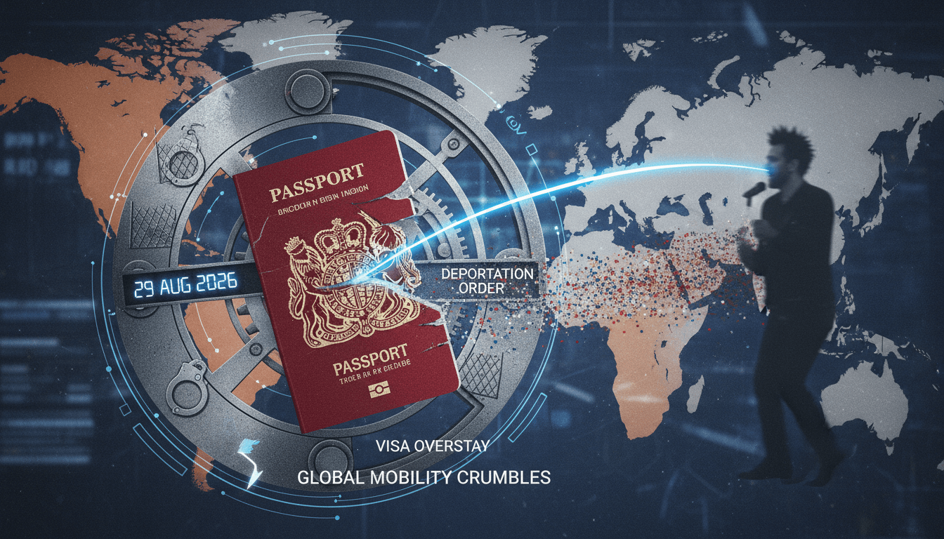 A graphic depicting the impact of immigration enforcement on global professionals and compliance.