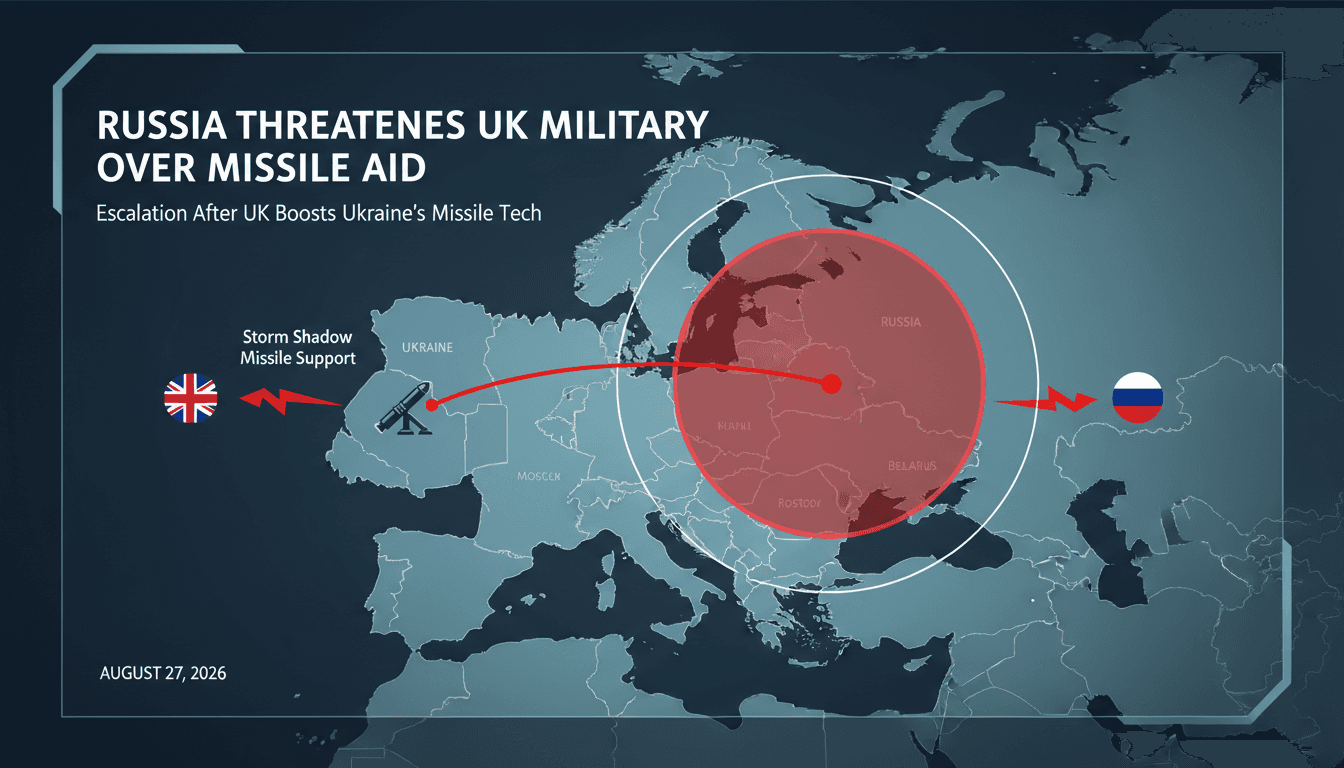 A map highlighting the range of Storm Shadow missiles and potential target areas in the ongoing Russia-Ukraine conflict.