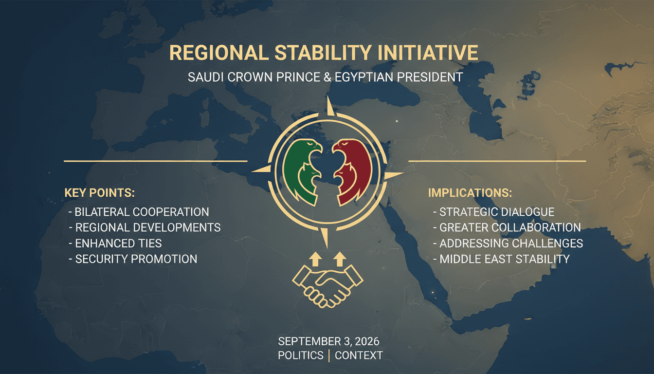 Infographic detailing the Saudi Crown Prince and Egyptian President's call on regional stability and its implications.
