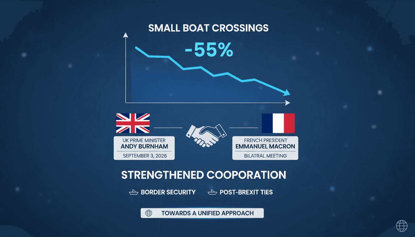 Infographic illustrating UK and France's cooperation on migration and border security measures.