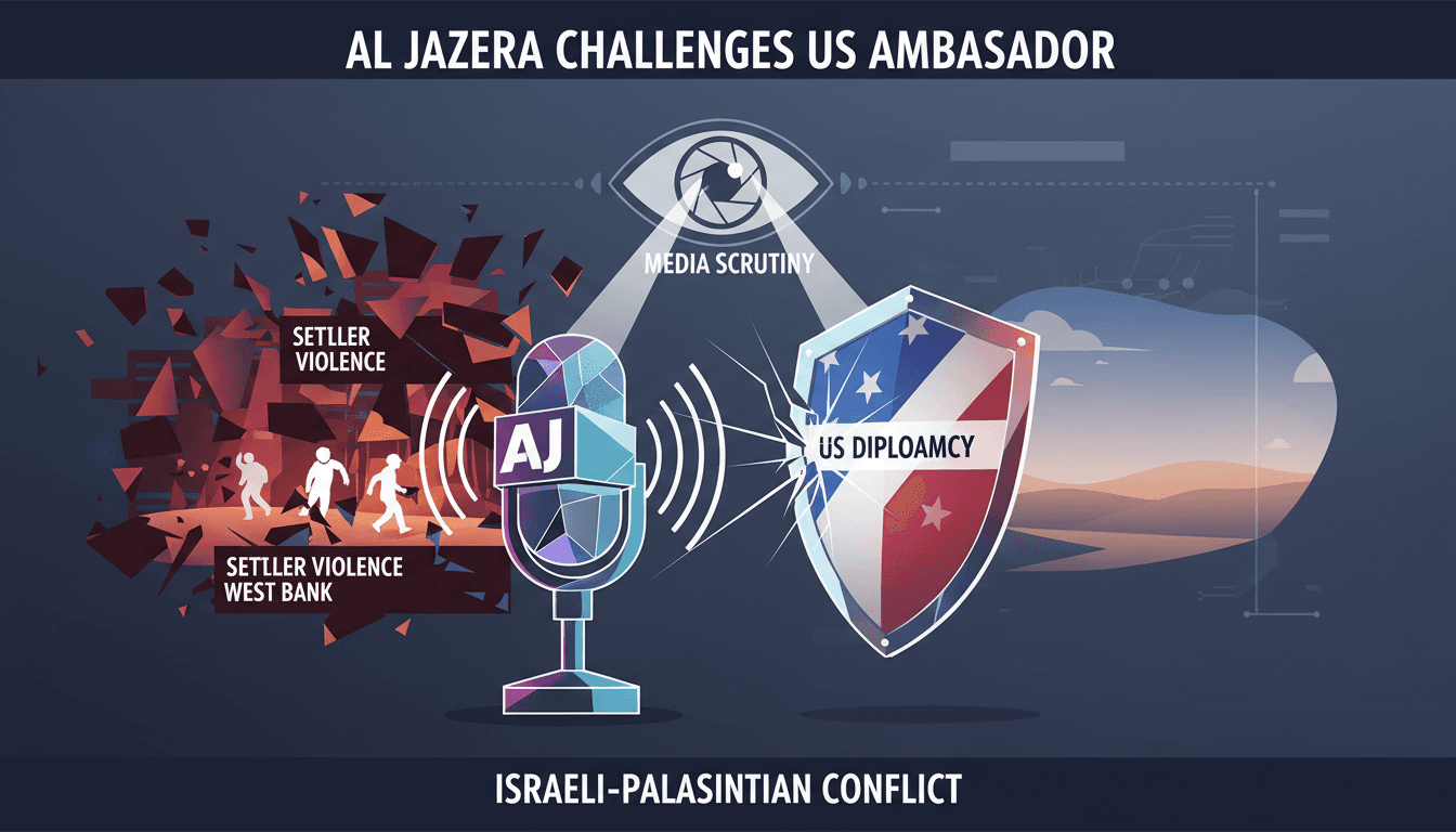 A tense moment between a reporter and a U.S. ambassador during a diplomatic visit, highlighting media accountability.