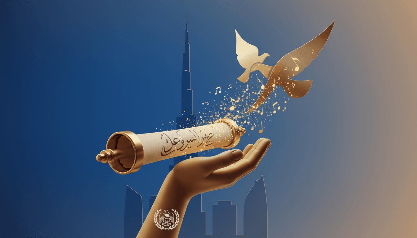 A visual representation of the UAE's cultural landscape post-pardon of Abdulrahman Al-Qaradawi.