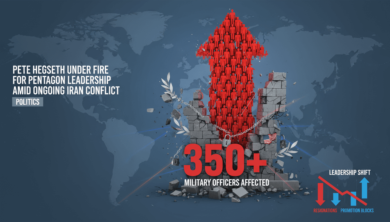 Infographic showing the impact of Pete Hegseth's leadership on military promotions and officer firings.