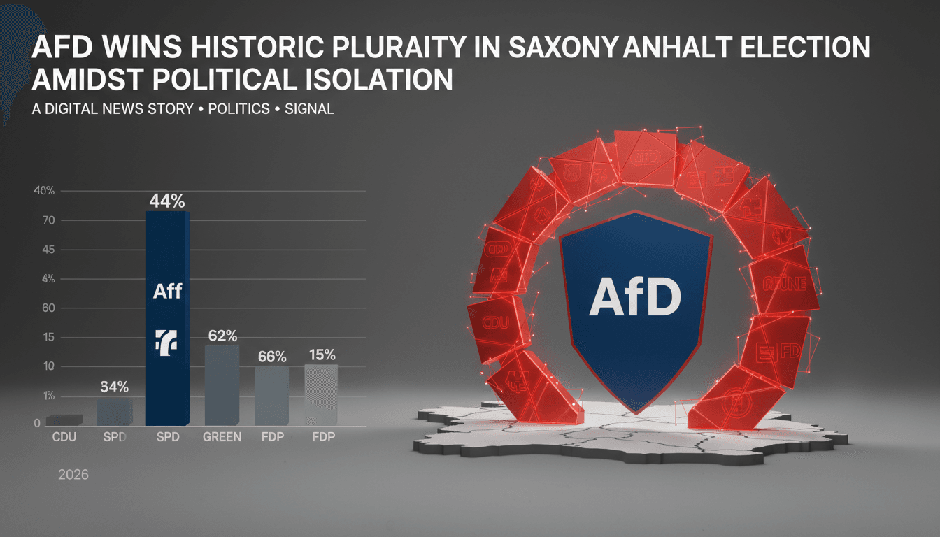 A graphic showing the AfD's vote share in Saxony-Anhalt and its implications for European politics.