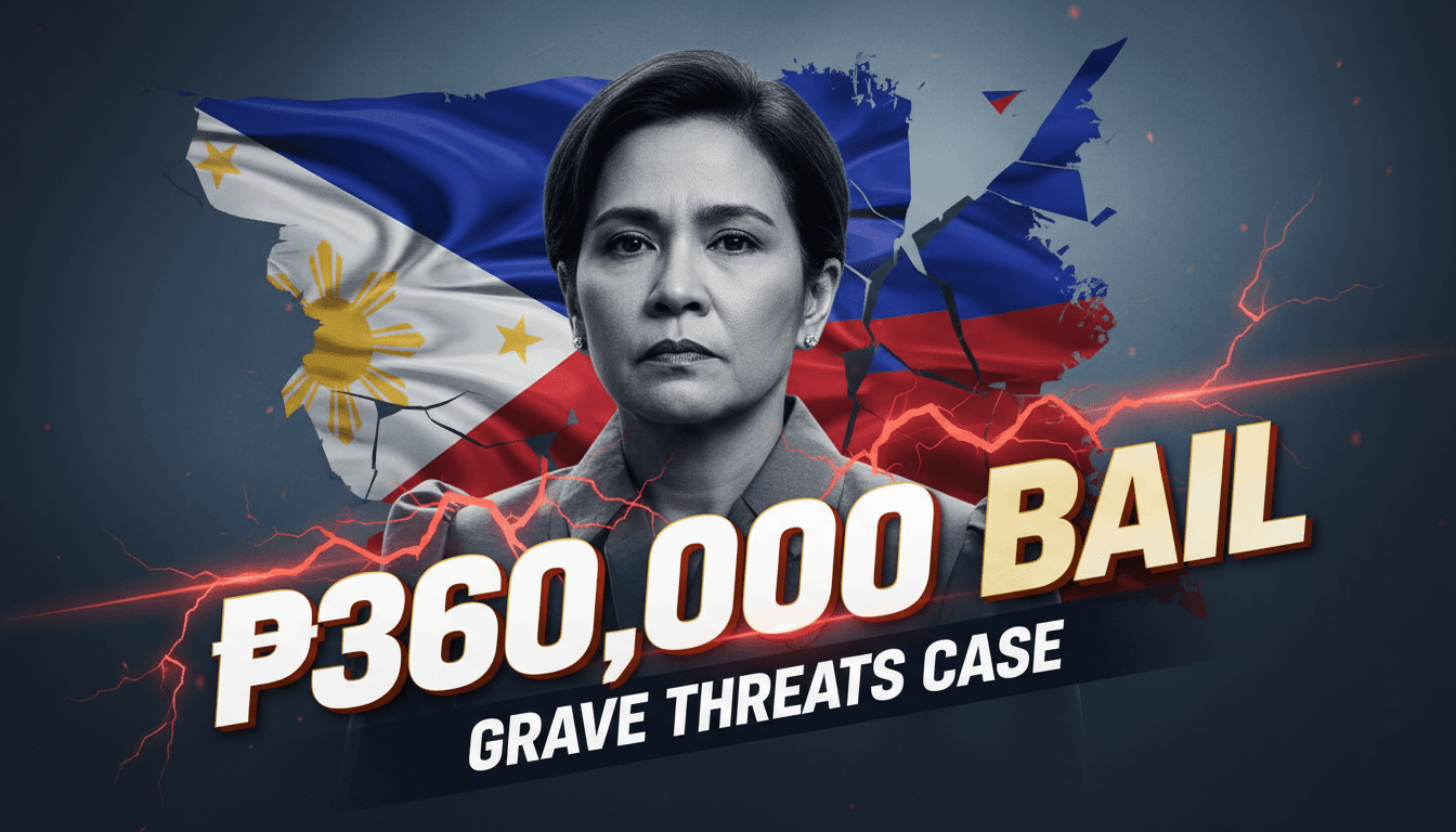 Sara Duterte at court, highlighting her bail posting in a grave threats case against government officials.