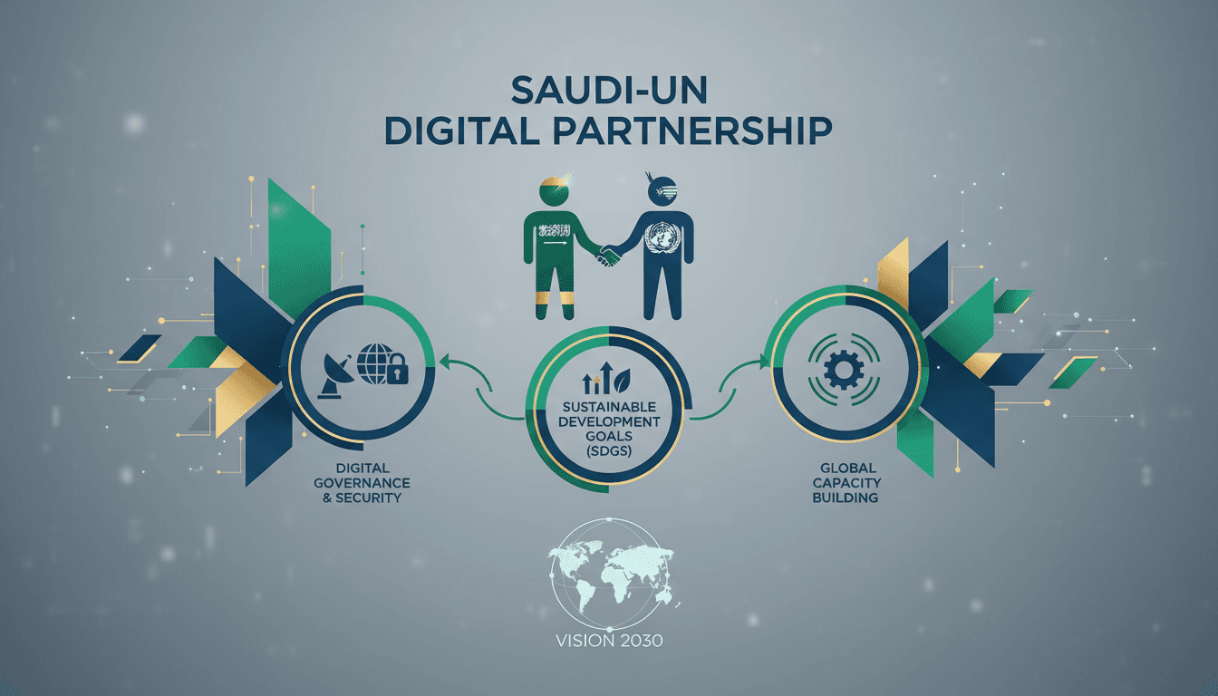 Saudi Communications Minister Abdullah bin Amer Al-Swaha meeting with UN officials to discuss digital partnerships and governance.