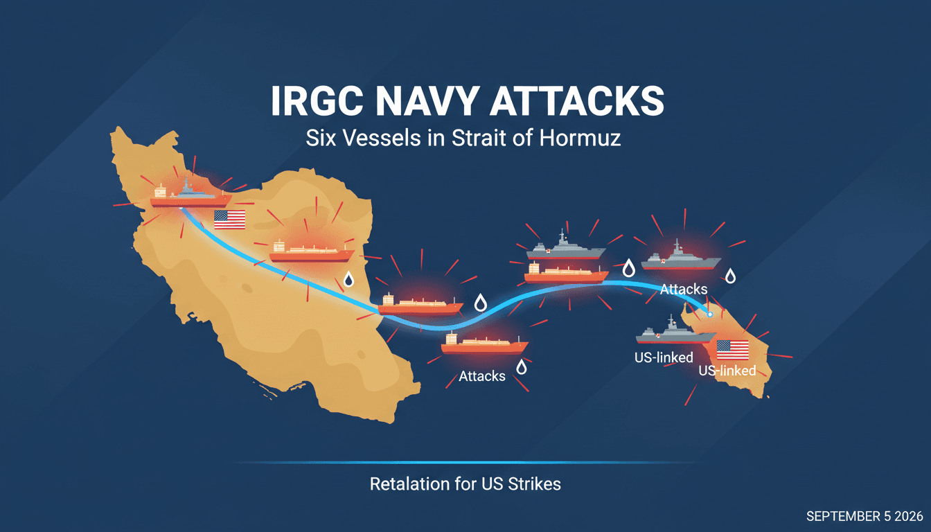 IRGC Navy Attacks Six Vessels in Strait of Hormuz in Retaliation for US Strikes