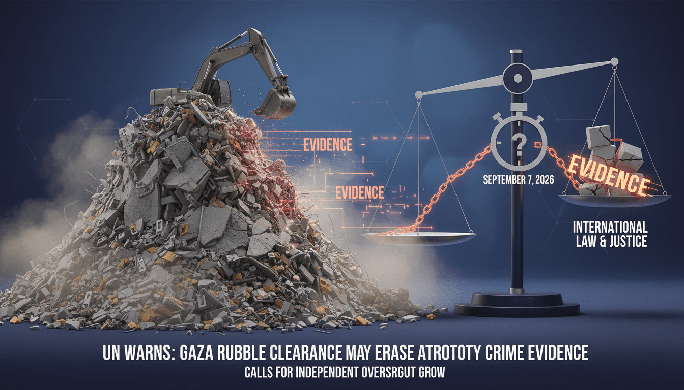 UN Special Rapporteur Francesca Albanese warns about Gaza rubble removal erasing evidence of atrocity crimes.