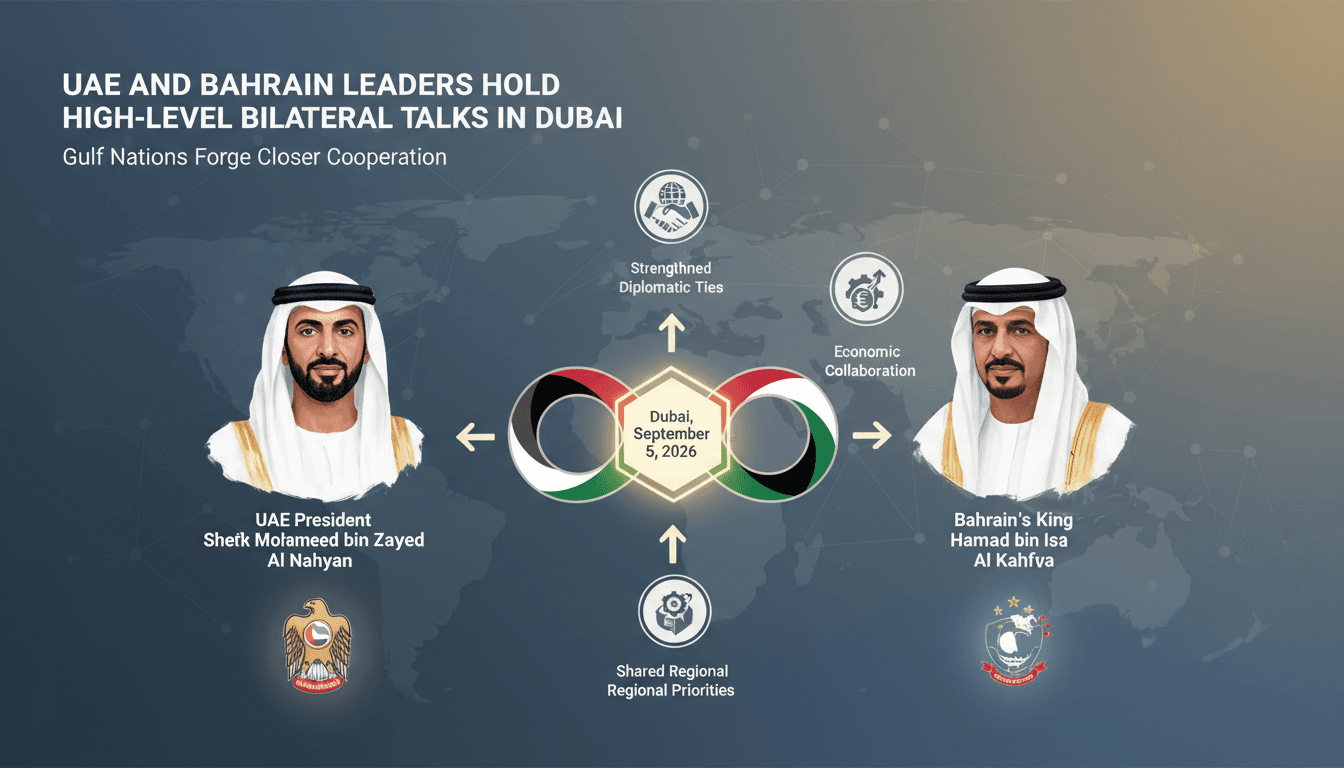 UAE President Sheikh Mohamed bin Zayed and Bahrain's King Hamad during their bilateral talks in Dubai.