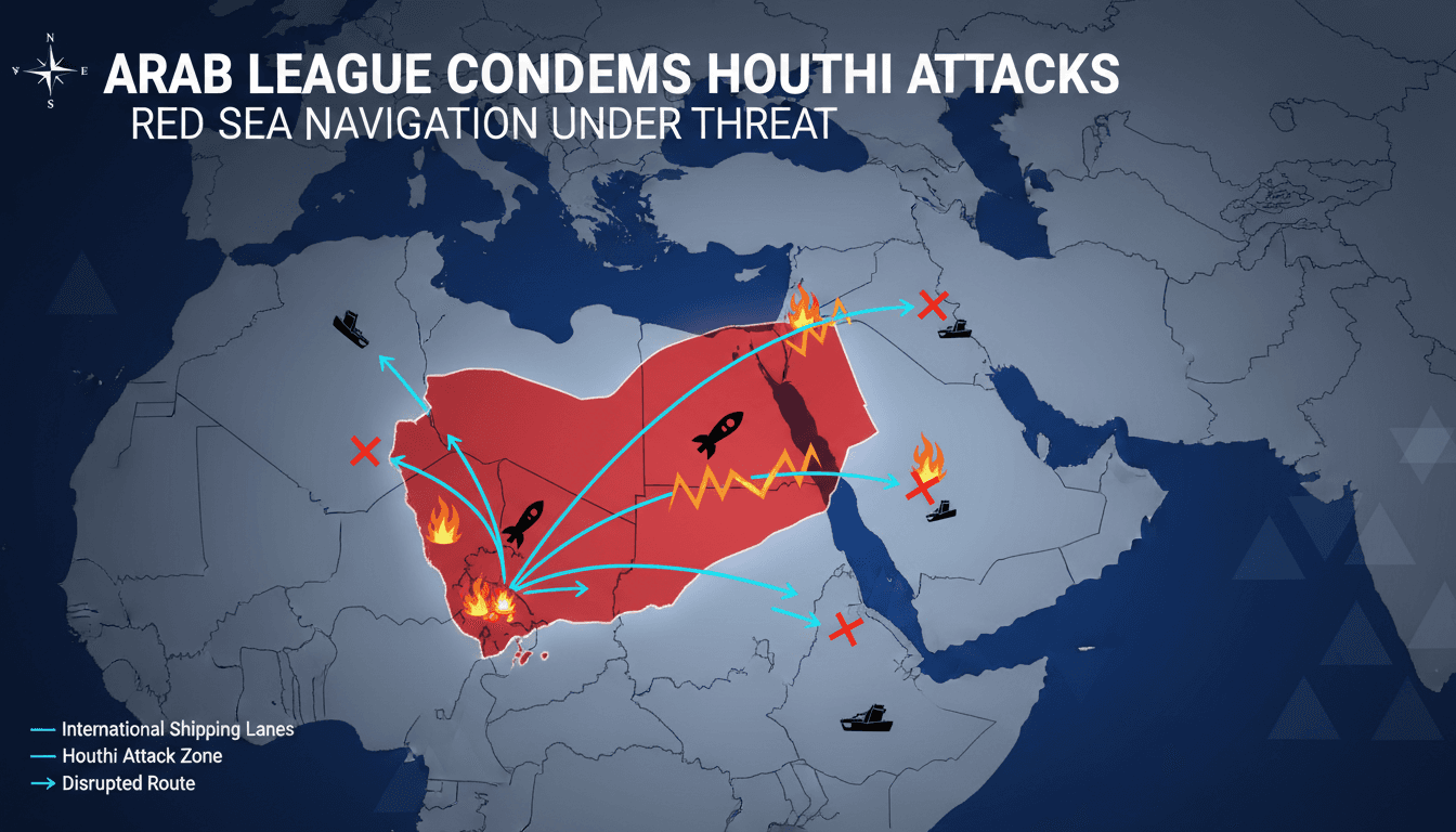 Map highlighting the Red Sea trade routes affected by Houthi attacks on Saudi Arabia.