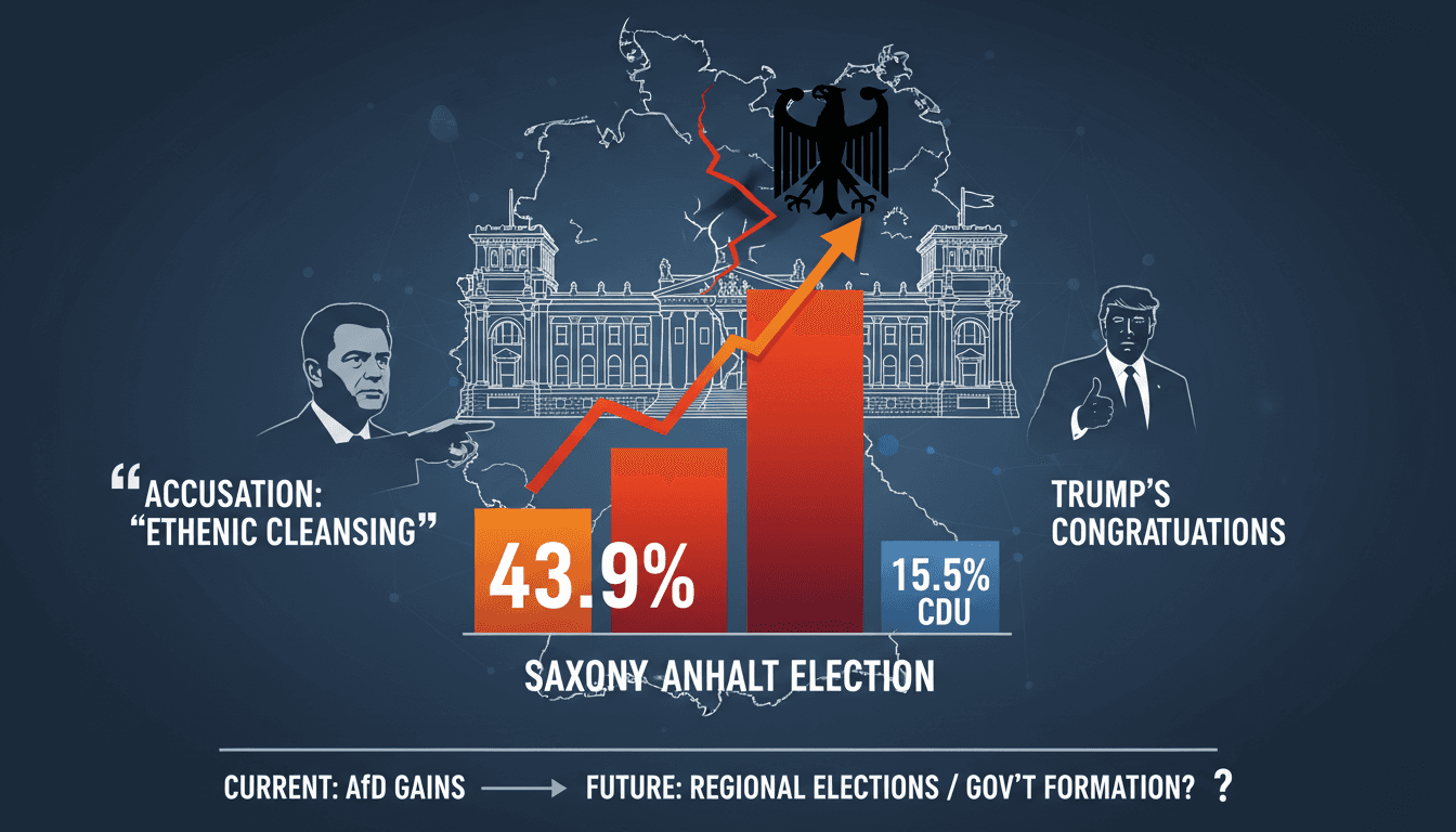 Infographic showing the rise of the AfD in Germany's elections and its implications for politics and economy.