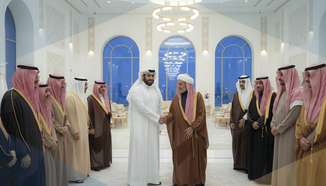 Crown Prince Mohammed bin Salman at a royal reception in Jeddah with key attendees.