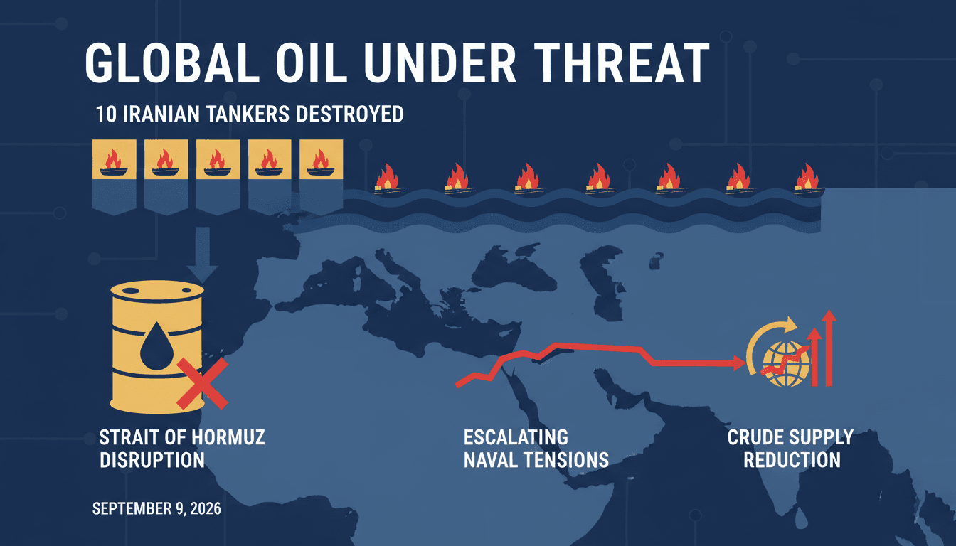 A graphic illustrating CENTCOM's denial of Iranian claims and the destruction of Iranian tankers, highlighting Gulf tensions.