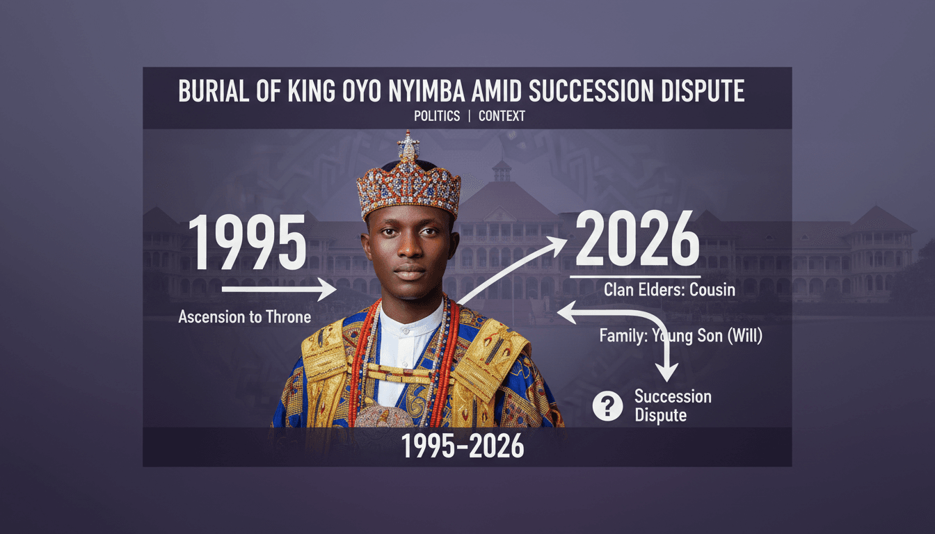 A visual representation of King Oyo Nyimba's legacy and the ongoing succession dispute in Uganda's Tooro Kingdom.