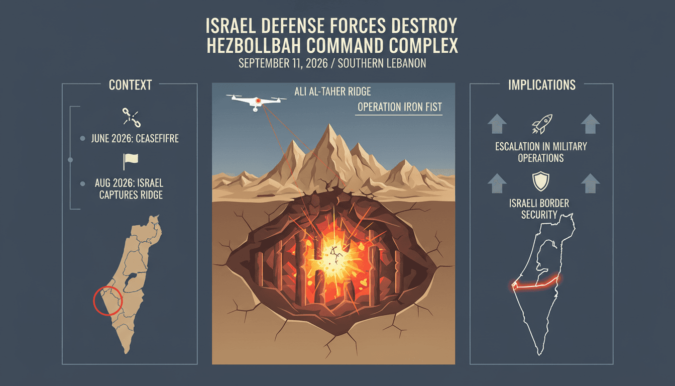 Israel Defense Forces Destroy Hezbollah Command Complex in Southern Lebanon