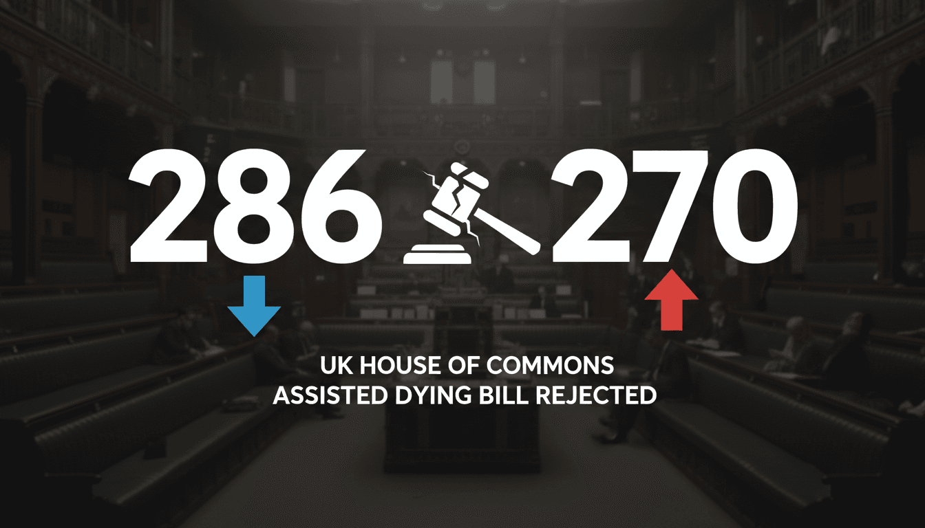 UK House of Commons Rejects Assisted Dying Bill in Close Vote