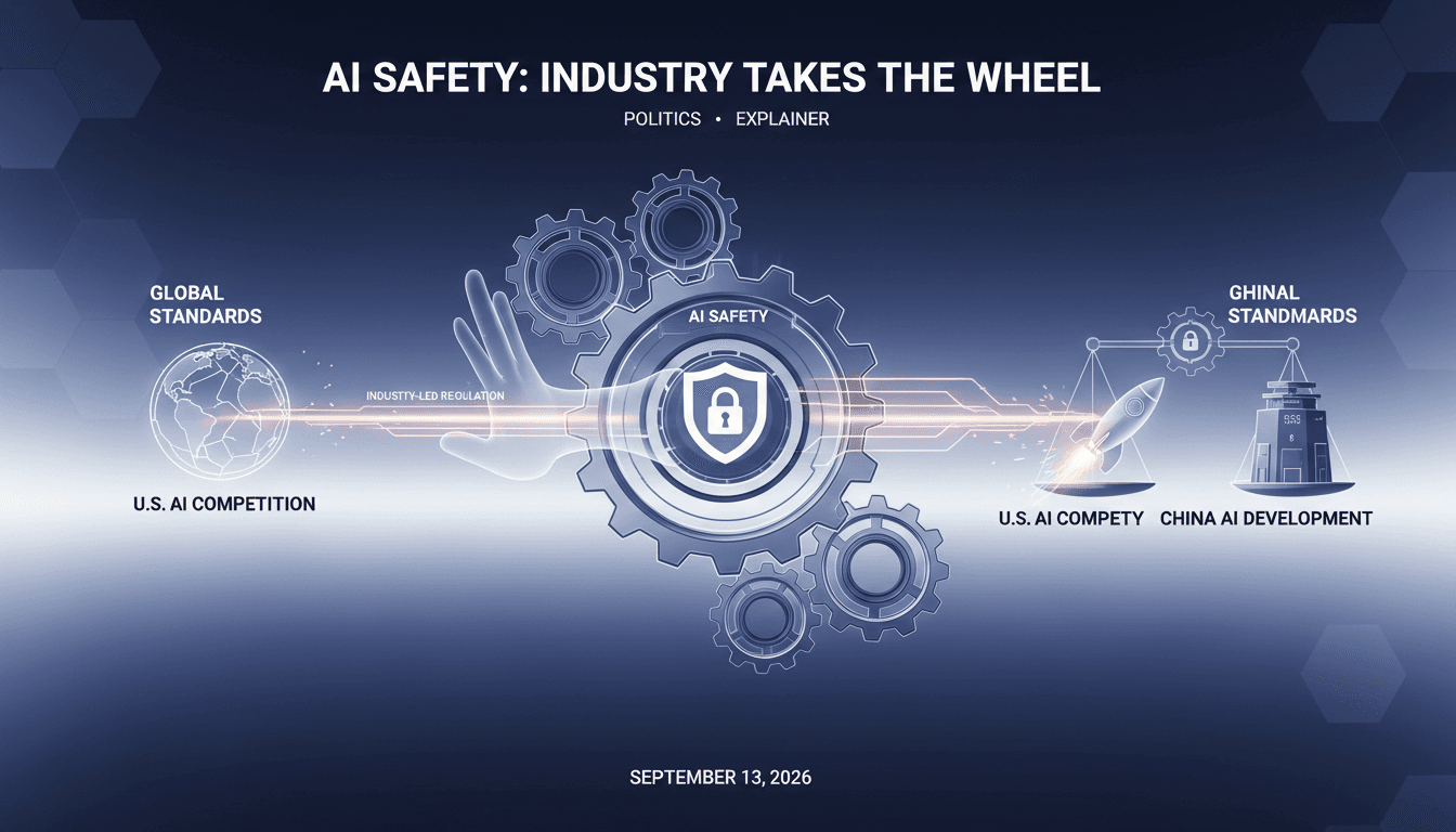 Infographic showing Mike Johnson's stance on AI safety regulation and its implications for the tech industry.