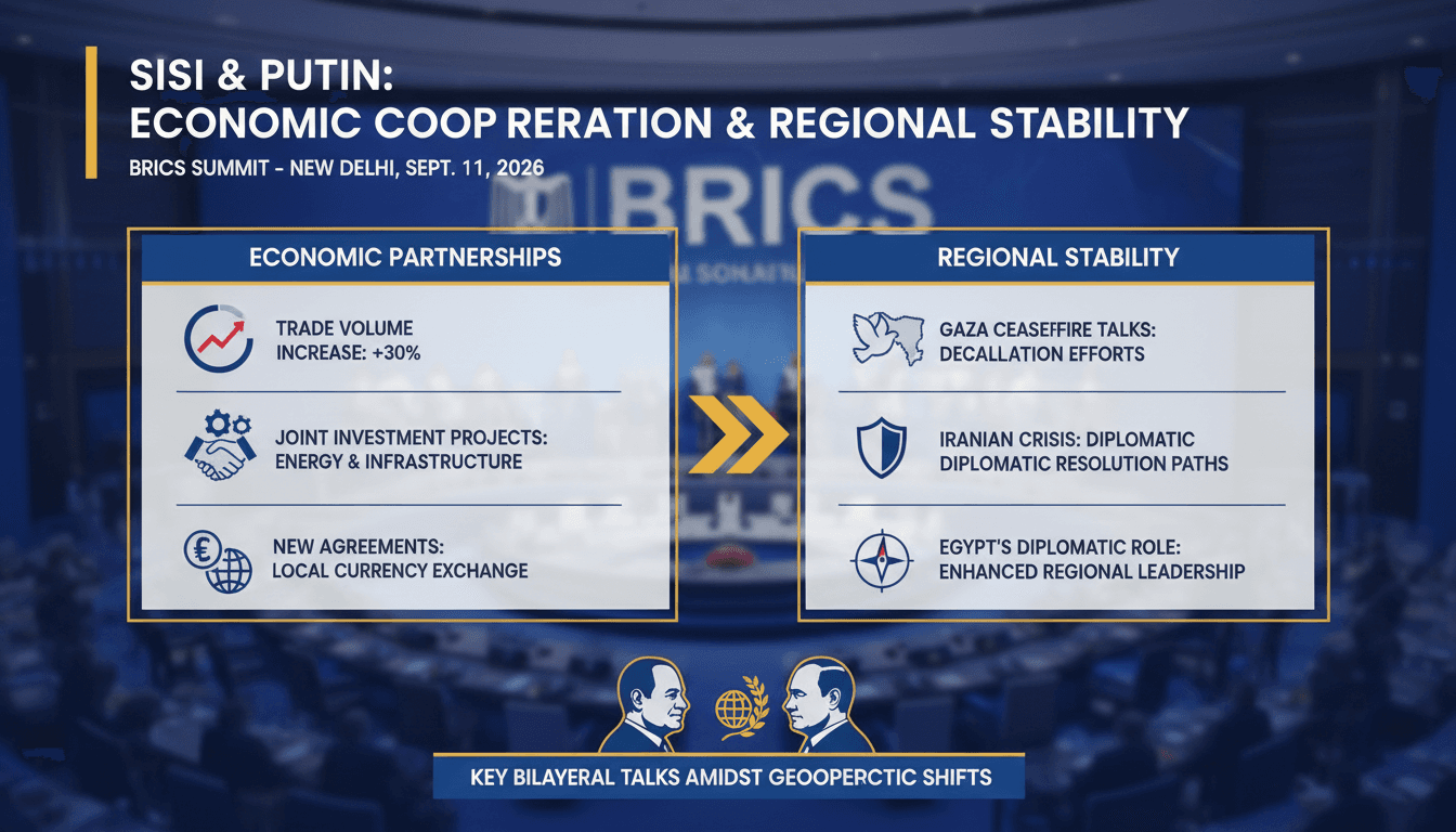 Sisi and Putin Discuss Economic Cooperation and Regional Stability at BRICS Summit