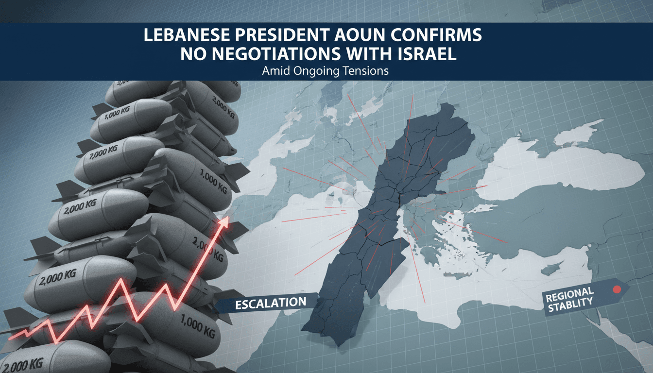 Lebanese President Joseph Aoun during his visit to southern Lebanon, addressing the lack of negotiations with Israel.