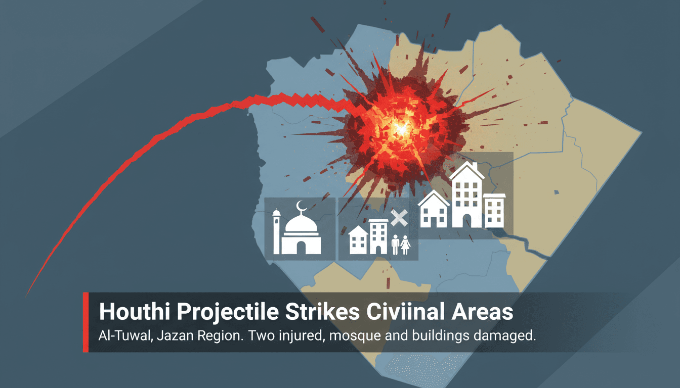 Houthi Projectile Strikes Civilian Areas in Saudi Arabia's Jazan Region