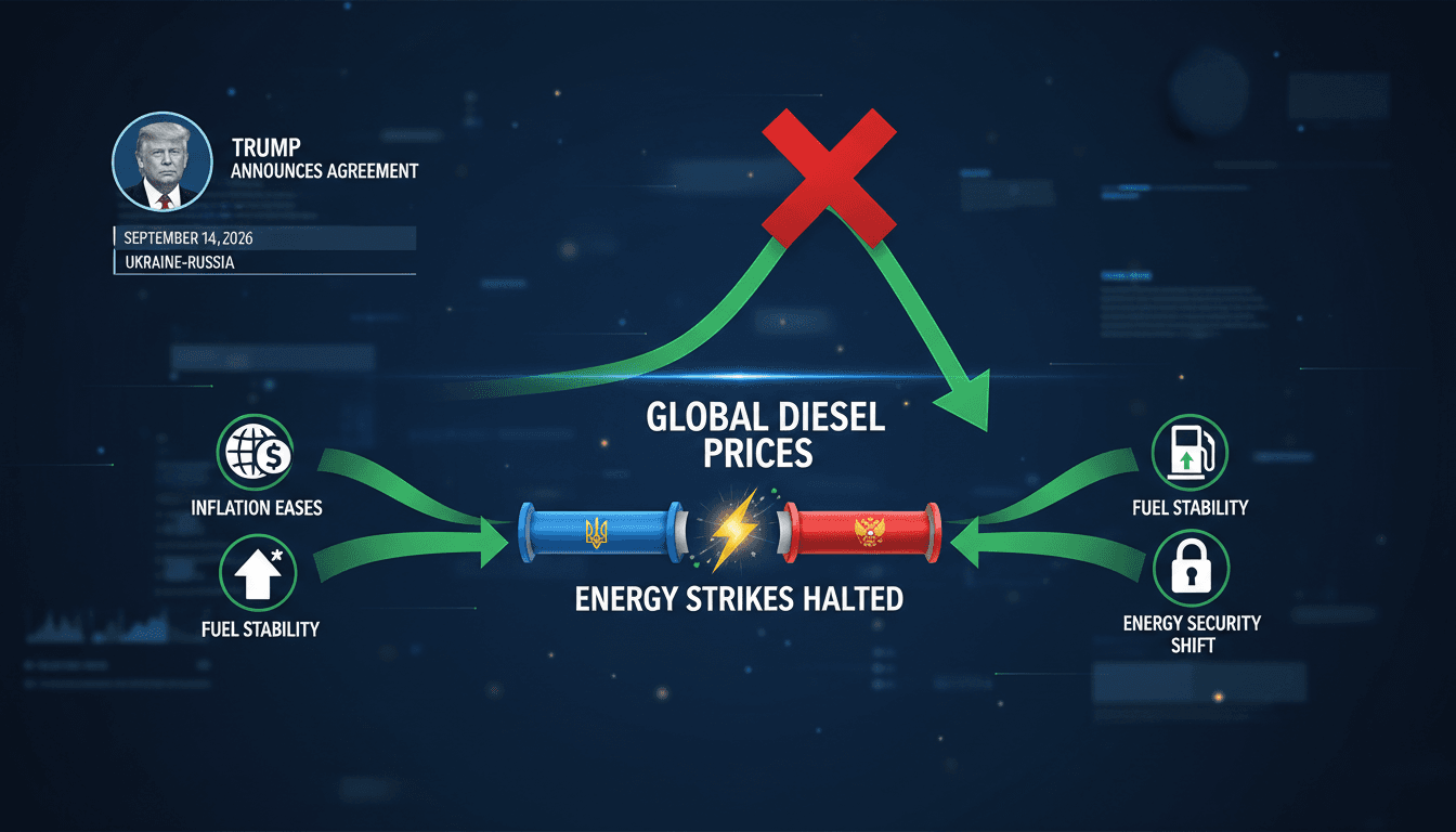 An infographic showing the potential impacts of Trump's claim on global diesel prices and inflation.