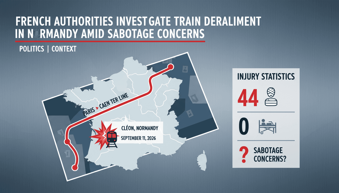 French authorities investigate train derailment in Normandy amid sabotage concerns