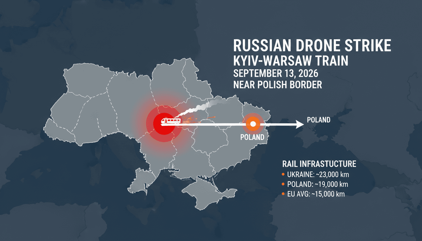 A map showing the location of the Russian drone strike near the Polish border, highlighting NATO's security concerns.