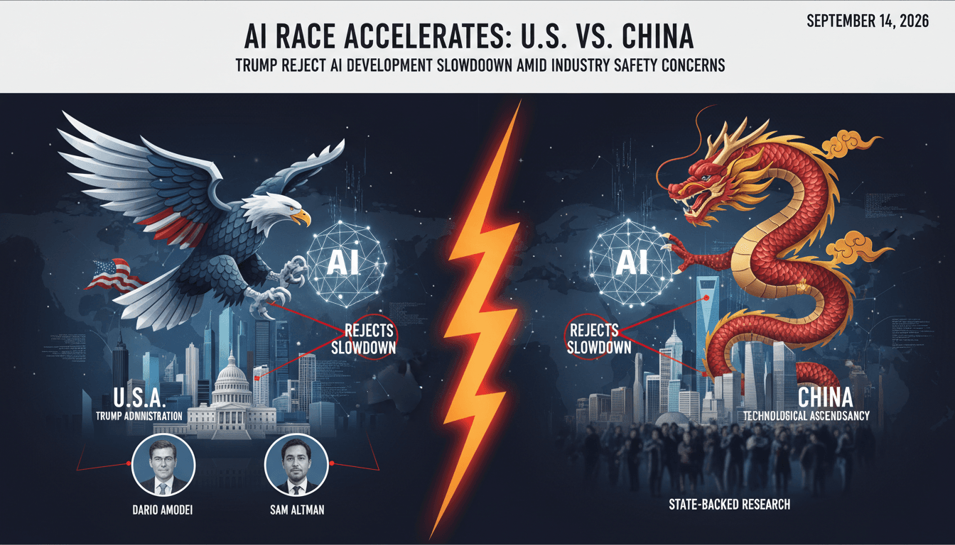 President Trump speaking about AI development and U.S. competitive advantage.