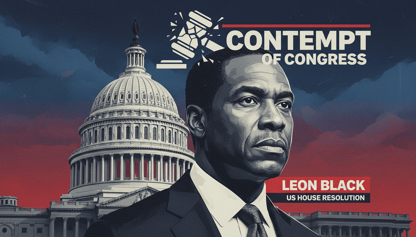 Leon Black in front of the US Capitol, highlighting his contempt of Congress status in the Epstein investigation.