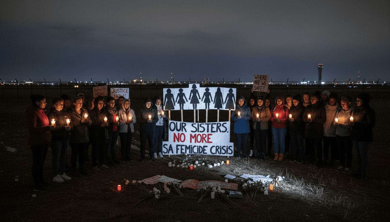 A vigil for femicide victims in South Africa, emphasizing the urgent need for change in gender-based violence.