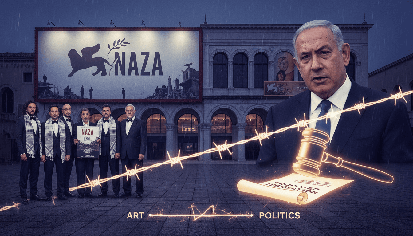 Image of the NAZA documentary premiere at Venice Film Festival, showcasing the intersection of art and political tension.