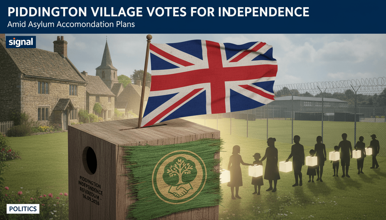 A graphic depicting Piddington's symbolic independence referendum, showcasing community engagement and local governance.