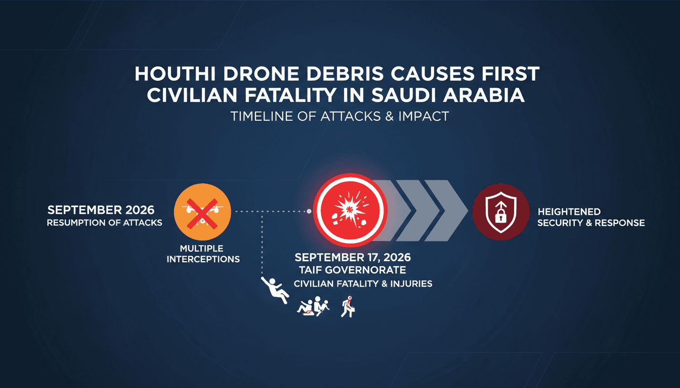 A visual representation of the Houthi drone incident in Taif, Saudi Arabia, highlighting the impact on civilians and regional security.